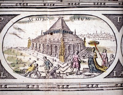 Representation of the Seven Wonders of Antiquity: The Mausoleum of Halicarnassus in the Atlas by Jansson Jannsonius by Joannes Jansson