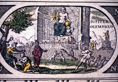 Representation of the Seven Wonders of Antiquity: The Statue of Jupiter by Phidias in 