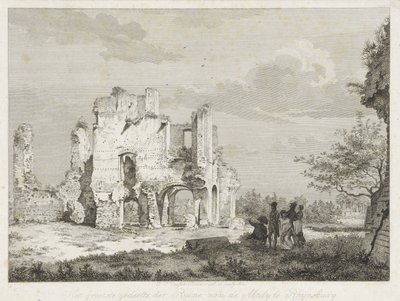 Company at the Ruins of the Abbey in Rijnsburg by Joannes Pieter Visser Bender