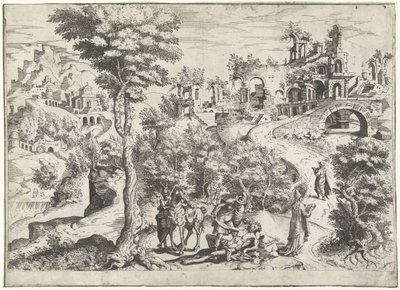 Landscape with the Good Samaritan by Joannes van Doetechum (I) (attributed to)
