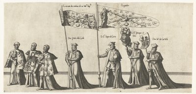 Part of the Procession, No. 3 and 4 (Funeral Procession of Emperor Charles V, 1558) by Joannes van Doetechum (I)