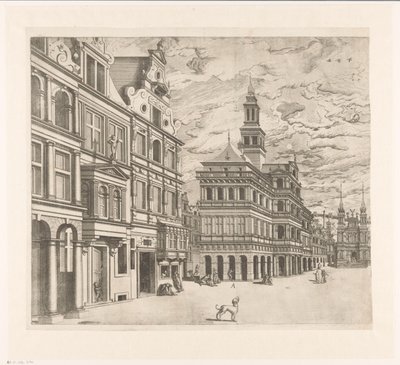 View of a Square with Monumental Buildings by Joannes van Doetechum (I)