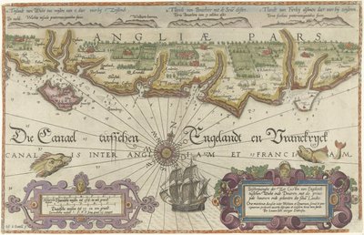 Map of the English Coast between the Isle of Wight and Dover by Joannes van Doetechum (I)