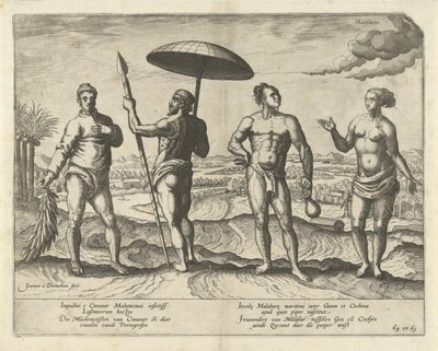 Two Men from Cananor and a Couple from Malabar by Joannes van Doetechum (I)