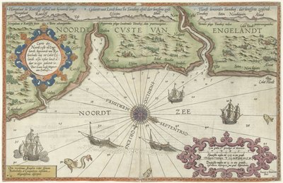 Map of the North Coast of England Near Newcastle upon Tyne by Joannes van Doetecum