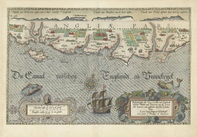 Map of the South England Coast Between the Isle of Wight and Dover by Joannes van Doetecum