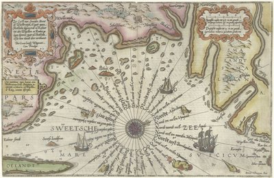 Map of the coast of Sweden between Kalmar and Stockholm by Joannes van Doetecum
