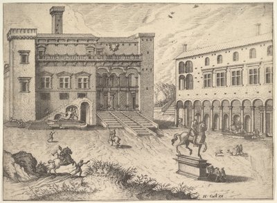 View of the Campidoglio on the Capitoline Hill, from the series Operum antiquorum romanorum, 1562 by Joannes van Doetecum