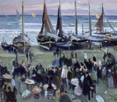 Fish Market on the Beach by Joaquim Mir i Trinxet