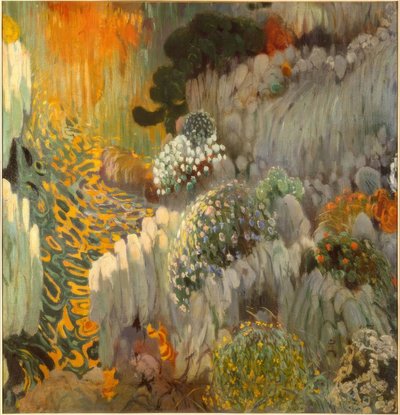 Oriental Panel Painting (Wall Decoration in Casa Trinxet) by Joaquim Mir i Trinxet
