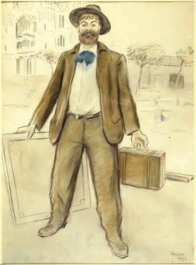 Portrait of Joaquim Mir and the Sagrada Familia by Joaquim Mir i Trinxet