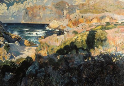 Cove of Sant Vicenc, Painting by Joaquim Mir i Trinxet by Joaquin Mir Trinxet