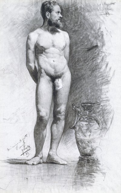 Academic Male Nude with a Grecian Urn by Joaquín Sorolla