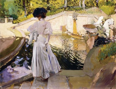 Maria Looking at the Fishes, Granja by Joaquín Sorolla