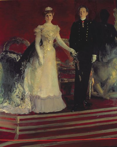 Portrait of King Alfonso XIII of Spain and His Mother, Queen Maria Christina by Joaquin Sorolla y Bastida