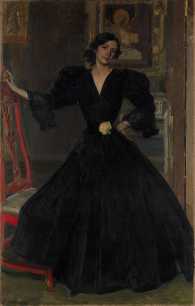 Señora de Sorolla in Black by Joaquín Sorolla