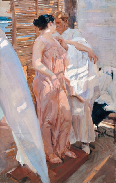 The Pink Robe, After the Bath by Joaquin Sorolla y Bastida