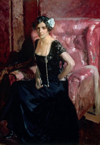 Clotilde in an Evening Dress by Joaquín Sorolla