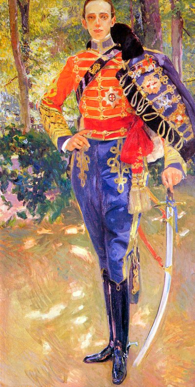 Portrait of King Alfonso XIII in a Hussars Uniform, 1907 by Joaquín Sorolla