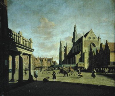 Haarlem Market Place by Job Berckheyde