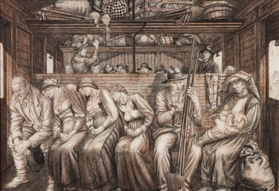 Italian Harvesters Travelling, c.1924 by Job Nixon