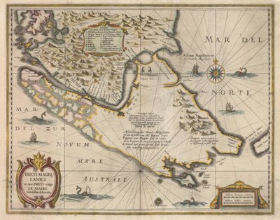 Freti Magellanici ac Novi Freti Vulgo Le Maire Exactissima Delineatio by Jodocus Hondius