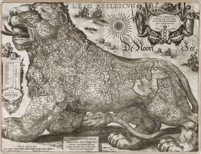 Leo Belgicus - map of the Low Countries (1611) by Jodocus Hondius