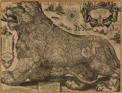 Leo Belgicus by Jodocus Hondius