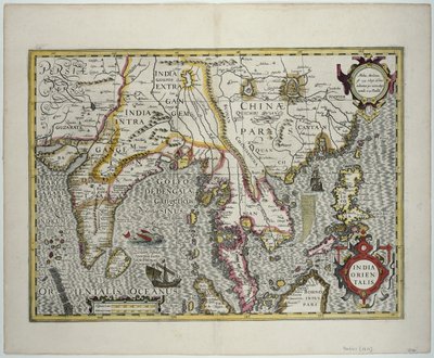 The Indian Subcontinent to the Philippines by Way of the Northern Portions of the Indonesian Archipelago and the Malay Peninsula by Jodocus Hondius