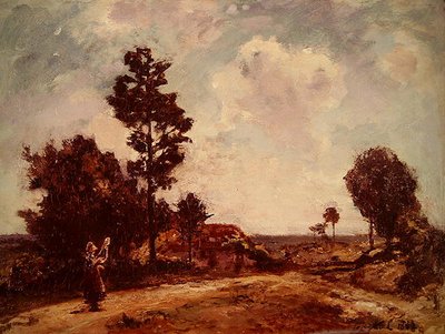 Landscape with Female Figure by Johan Barthold Jongkind