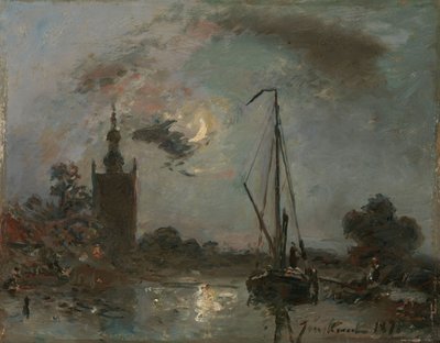Overschie in the Moonlight by Johan-Barthold Jongkind