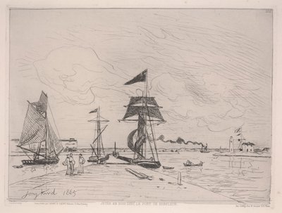 Wooden Pier in the Port of Honfleur by Johan Barthold Jongkind