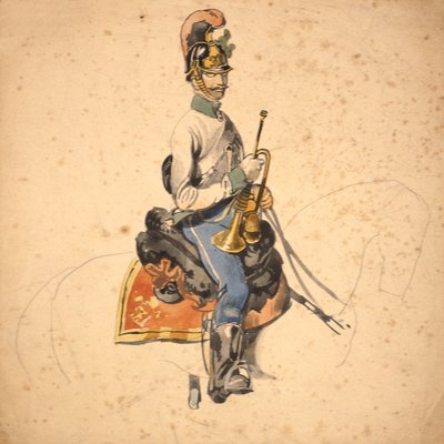 A Trooper of the 5th Dragoon Regiment, Prince Eugene of Savoy 1840-50 by Johan Baptiste Heinefetter