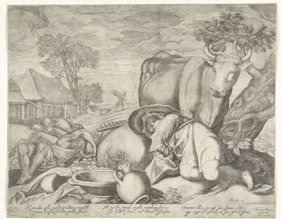 Sower and Servants Sleeping While Satan Sows Weeds (Parable of the Weeds Among the Wheat) by Johan Barra