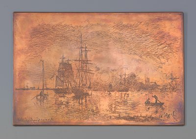 Port of Antwerp by Johan Barthold Jongkind (signed by artist)