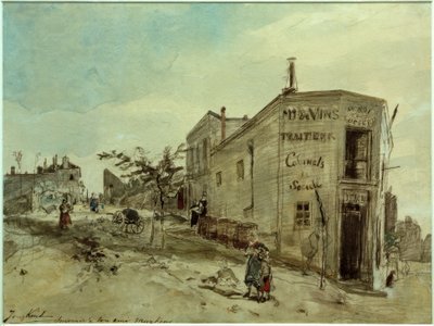 View of Montmartre, Café Le Roi du Desert by Johan Barthold Jongkind