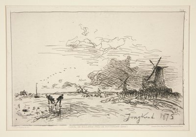 Holland Canal, Near Rotterdam (Winter) by Johan Barthold Jongkind