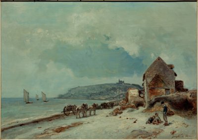 The Beach at Sainte-Adresse by Johan Barthold Jongkind