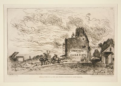 Demolition at the Rue des Francs-Bourgeois Saint-Marcel by Johan Barthold Jongkind