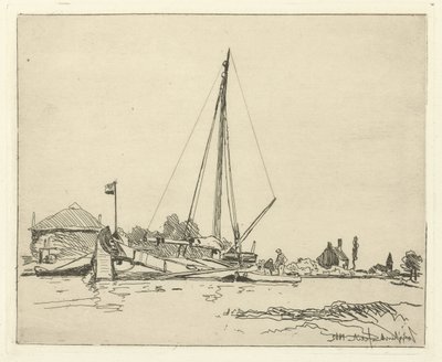 The Moored Ship by Johan Barthold Jongkind