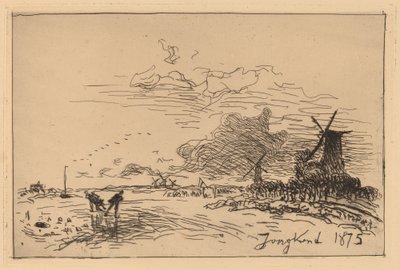 Holland Canal, near Rotterdam by Johan Barthold Jongkind