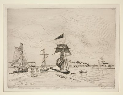 Wood Jetty in the Port of Honfleur by Johan Barthold Jongkind