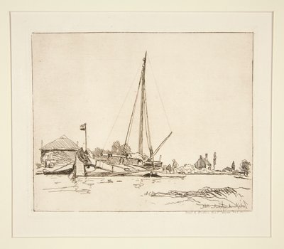 The Moored Boat by Johan Barthold Jongkind
