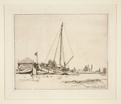 The Moored Boat by Johan Barthold Jongkind