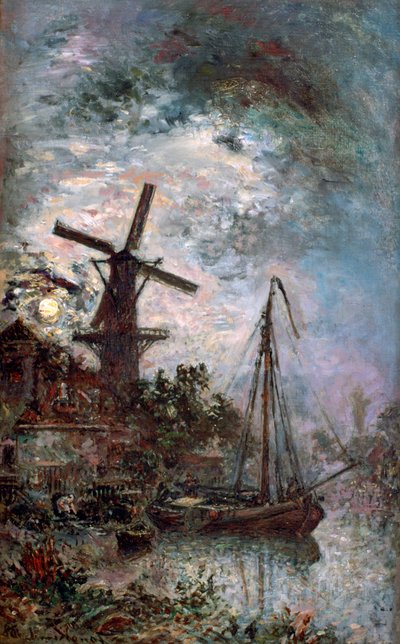 Landscape with a Mill, 1888 by Johan Barthold Jongkind