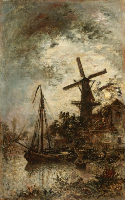 Mill on the Edge of the Vilet by Johan Barthold Jongkind