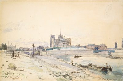 Notre Dame of Paris Seen from the Quai de la Tournelle by Johan Barthold Jongkind