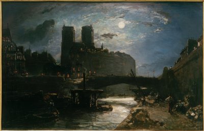Notre Dame de Paris by Moonlight by Johan Barthold Jongkind