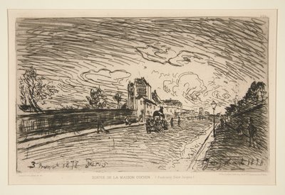 Exit from the Cochin House (Faubourg Saint-Jacques) by Johan Barthold Jongkind