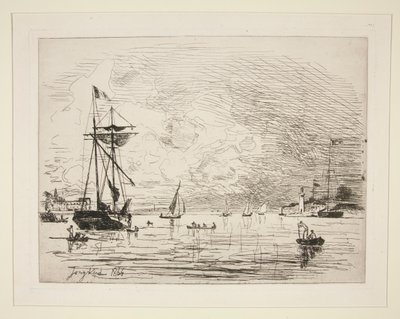 Exit from the Port of Honfleur by Johan Barthold Jongkind